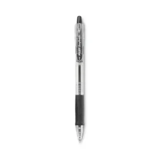 Pilot® EasyTouch Ballpoint Pen, Retractable, Medium Point, 1 mm, Black Ink, Clear Barrel, Dozen