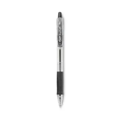 Pilot® EasyTouch Ballpoint Pen, Retractable, Medium Point, 1 mm, Black Ink, Clear Barrel, Dozen