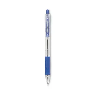 Pilot® EasyTouch Ballpoint Pen, Retractable, Medium, 1 mm, Blue Ink, Clear Barrel, Dozen