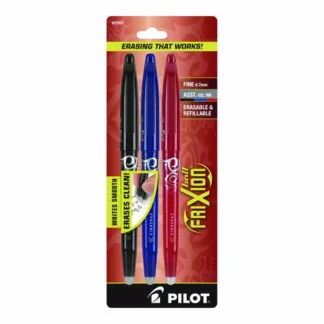 Pilot® FriXion Ball Erasable Gel Pen, Stick, Fine 0.7 mm, Assorted Ink and Barrel Colors, 3/Pack