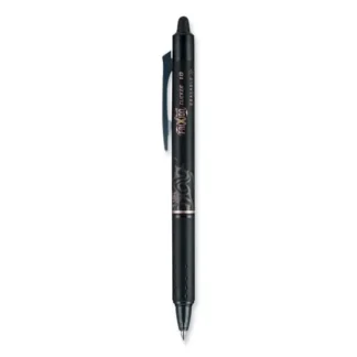 Pilot® FriXion Clicker Erasable Gel Pen, Retractable, Bold 1 mm, Black Ink, Black Barrel, Dozen