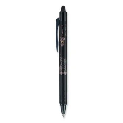 Pilot® FriXion Clicker Erasable Gel Pen, Retractable, Bold 1 mm, Black Ink, Black Barrel, Dozen