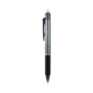 Pilot® FriXion Clicker Erasable Gel Pen, Retractable, Extra-Fine 0.5 mm, Black Ink, Black Barrel, Dozen