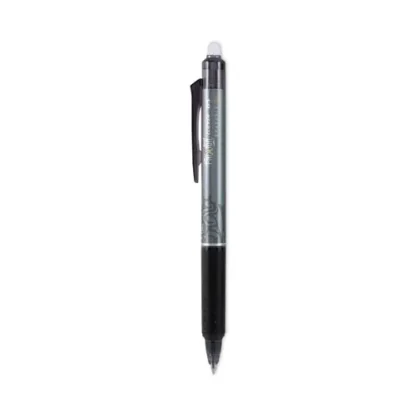 Pilot® FriXion Clicker Erasable Gel Pen, Retractable, Extra-Fine 0.5 mm, Black Ink, Black Barrel, Dozen