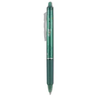 Pilot® FriXion Clicker Erasable Gel Pen, Fine Point, 0.7 mm, Green Ink, Green Barrel, Dozen