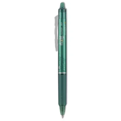 Pilot® FriXion Clicker Erasable Gel Pen, Fine Point, 0.7 mm, Green Ink, Green Barrel, Dozen