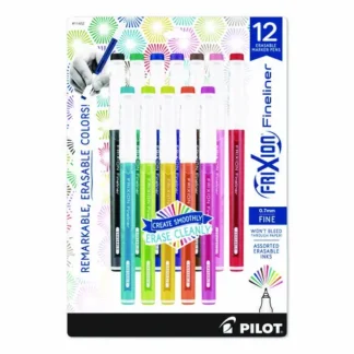 Pilot® FriXion Fineliner Erasable Porous Point Pen, Fine 0.7 mm, Assorted Ink, 12/Pack