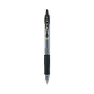 Pilot® G2 Premium Gel Pen, Retractable, Bold Point, 1 mm, Black Ink, Smoke/Black Barrel, Dozen