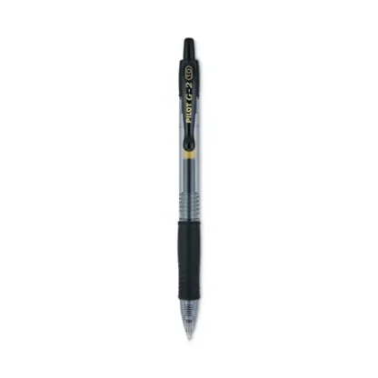 Pilot® G2 Premium Gel Pen, Retractable, Bold Point, 1 mm, Black Ink, Smoke/Black Barrel, Dozen