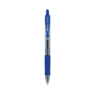 Pilot® G2 Premium Gel Pen, Retractable, Bold Point, 1 mm, Blue Ink, Smoke/Blue Barrel, Dozen