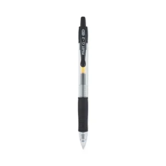 Pilot® G2 Premium Gel Pen Convenience Pack, Retractable, Extra-Fine 0.38 mm, Black Ink, Smoke/Black Barrel, Dozen
