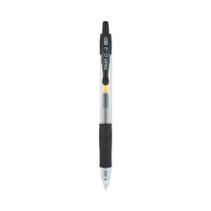 Pilot® G2 Premium Gel Pen Convenience Pack, Retractable, Extra-Fine 0.38 mm, Black Ink, Smoke/Black Barrel, Dozen