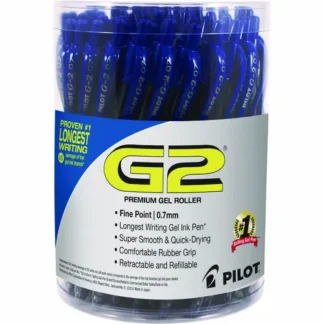 Pilot® G2 Premium Gel Pen Convenience Pack, Retractable, Fine 0.7 mm, Blue Ink, Smoke/Blue Barrel, 36/Pack