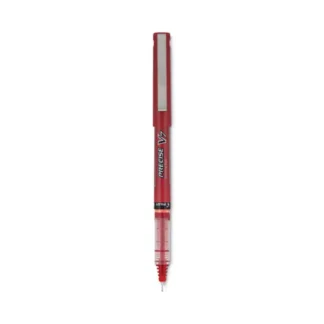 Pilot® Precise V7 Rollerball Pen, Fine Point, 0.7 mm, Red Ink, Red/Clear Barrel, Dozen
