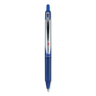 Pilot® VBall RT Liquid Ink Rollerball Pen, Retractable, Fine 0.7 mm, Blue Ink, Blue/White Barrel