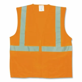 PIP ANSI Class 2 Two-Pocket Zipper Mesh Safety Vest, Orange, Large