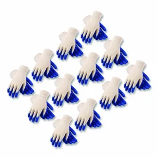 PIP Seamless Knit Cotton/Polyester Gloves, Regular Grade, Large, Natural/Blue, 12 Pairs