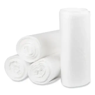 Pitt Plastics Eco Strong Plus Can Liners, 40 gal, 14 mic, 40" x 46", Natural, Perforated Roll, 250/Carton
