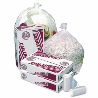 Pitt Plastics High-Density Coreless Mini-Roll Can Liners, 30 gal, 10 mic, 30" x 37", Natural, Perforated Roll, 500/Carton