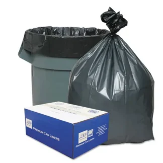 Platinum Plus® Can Liners, 33 gal, 1.35 mil, 33" x 40", Gray