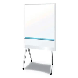 PLUS Mobile Partition Board, White Surface, Light Gray Aluminum Frame