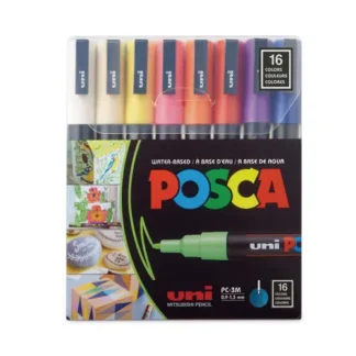 POSCA™ Water-Based Paint Markers, Fine Bullet Tip, Assorted Colors, 16/Pack