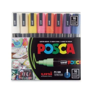 POSCA™ Water-Based Paint Markers, Medium Bullet Tip, Assorted Colors, 16/Pack