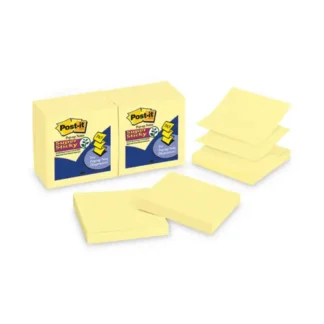 Post-it® Dispenser Notes Super Sticky Pop-up 3 x 3 Note Refill, Canary Yellow, 12 Pads/Pack