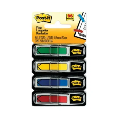 Post-it® Flags Arrow 0.5" Page Flags, Assorted Primary Colors, 96 Flags per Pack