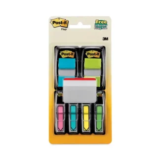 Post-it® Flags Page Flag Value Pack, Assorted, 96 0.5" Arrow Flags, 100 1" Flags, 12 2" Filing Tabs
