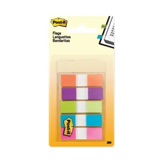 Post-it® Flags Page Flags in Portable Dispenser, Assorted Brights, 5 Dispensers, 20 Flags/Color