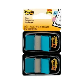 Post-it® Flags Standard Page Flags in Dispenser, Blue, 50 Flags/Dispenser, 2 Dispensers/Pack