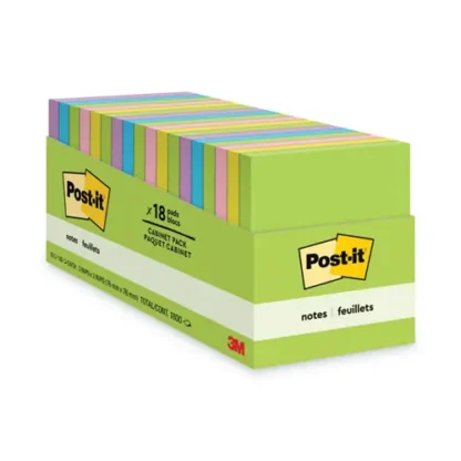 Post-it® Notes Original Pads, Floral Fantasy Collection, 3" x 3", 100 Sheets per Pad, 18 Pads Cabinet Pack