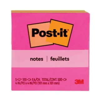 Post-it® Notes Original Pads, Poptimistic Collection, 4" x 4", 5 Pads/Pack, 100 Sheets/Pad