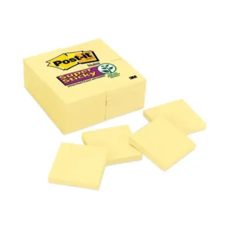 Post-it® Notes Super Sticky Pads, Canary Yellow, 3" x 3", 90 Sheets/Pad, 24 Pads/Pack (Value Pack)