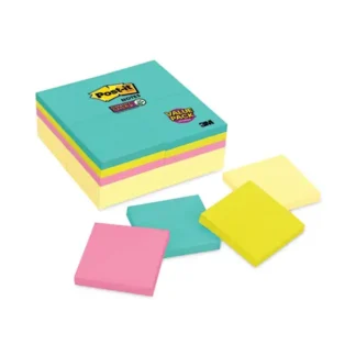 Post-it® Notes Super Sticky Self-Stick Notes, Supernova Neons Collection, 3" x 3", 90 Sheets/Pad, 24 Pads/Pack