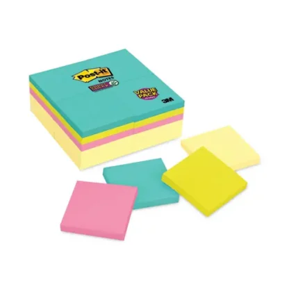 Post-it® Notes Super Sticky Self-Stick Notes, Supernova Neons Collection, 3" x 3", 90 Sheets/Pad, 24 Pads/Pack