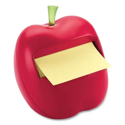 Post-it® Pop-up Notes Apple-Shaped Dispenser, Red, Includes 50-Sheet Canary Yellow Pop-Up Pad