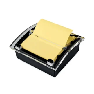 Post-it® Pop-up Notes Clear Top Pop-up Note Dispenser, Black, Includes 50-Sheet Canary Yellow Pad, For 3 x 3 Pads