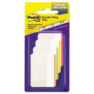 Post-it® Tabs Lined Tabs, 1/5-Cut, Assorted Bright Colors, 2" Wide, 24/Pack