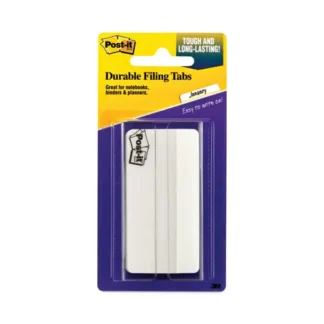 Post-it® Tabs Solid Color, 1/3-Cut, White, 50/Pack