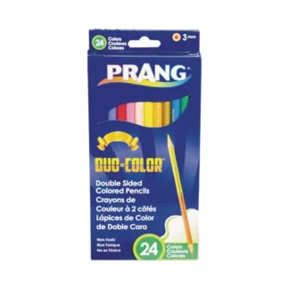 Prang® Duo-Color Colored Pencil Sets, Dozen, 3 mm, 2B, Assorted Colors