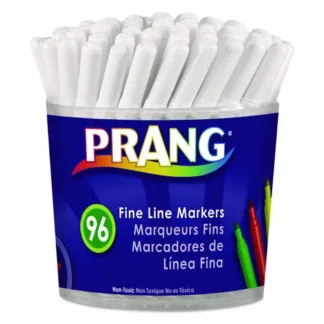 Prang® Fine Line Markers, Fine Bullet Tip, Assorted Colors, 96/Set