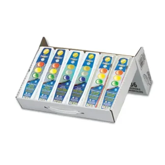 Prang® Semi-Moist Washable Watercolor Classic, Glitter and Metallic Master Pack, 8 Assorted Colors, Palette Tray, 36 Sets/Carton