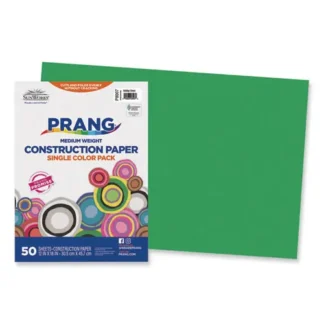 Prang® SunWorks Construction Paper, Holiday Green, 12 x 18, 50 Sheets, 50 lb Text