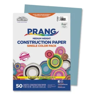Prang® SunWorks Construction Paper, Sky Blue, 9 x 12, 50 Sheets