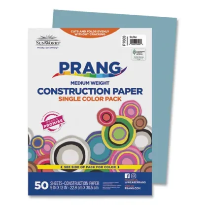 Prang® SunWorks Construction Paper, Sky Blue, 9 x 12, 50 Sheets