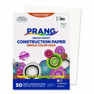 Prang® SunWorks Construction Paper, White, 50 Sheets, 9 x 12, 50 lb Text Weight