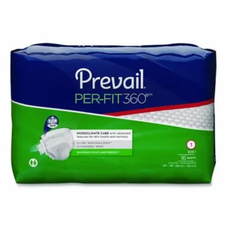 Prevail® Per-Fit360 Degree Briefs, Maximum Plus Absorbency, Size 1, 26" to 48" Waist, 96/Carton