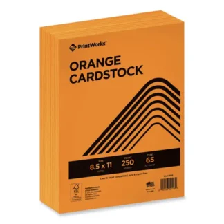 PrintWorks® Professional Color Cardstock, 65 lb Cover Weight, 8.5 x 11, Orange, 250 Sheets